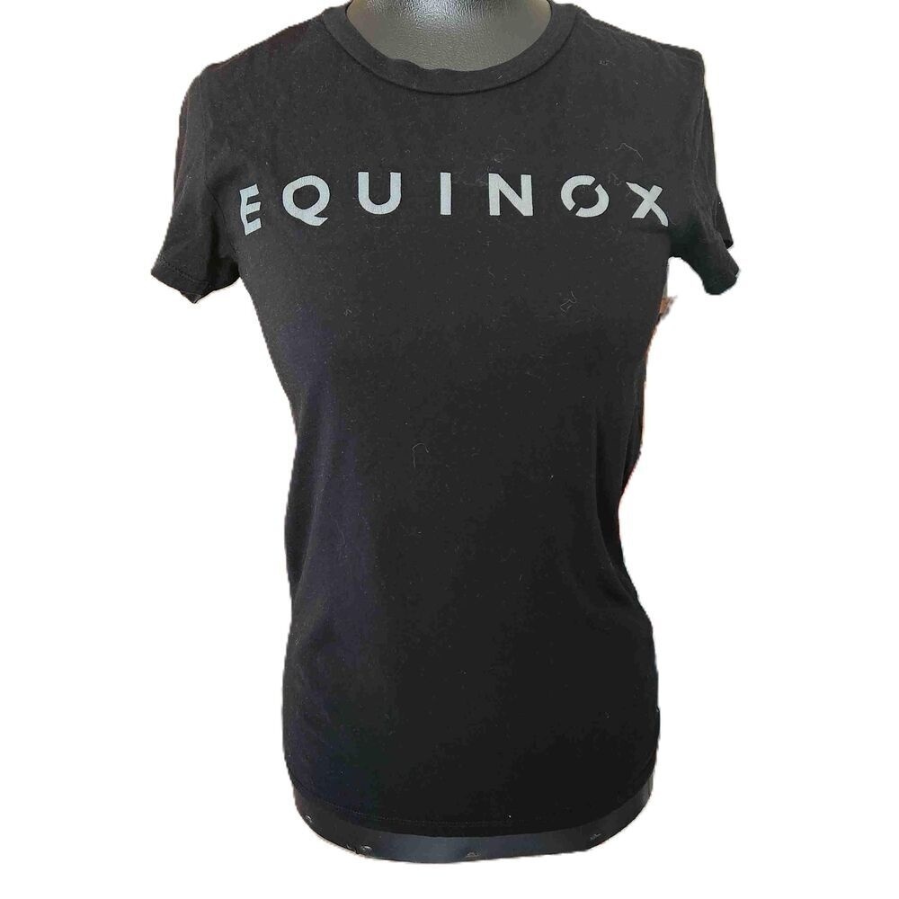 Equinox Women's Black Crew Neck Short Sleeve T-Shirt Size Small